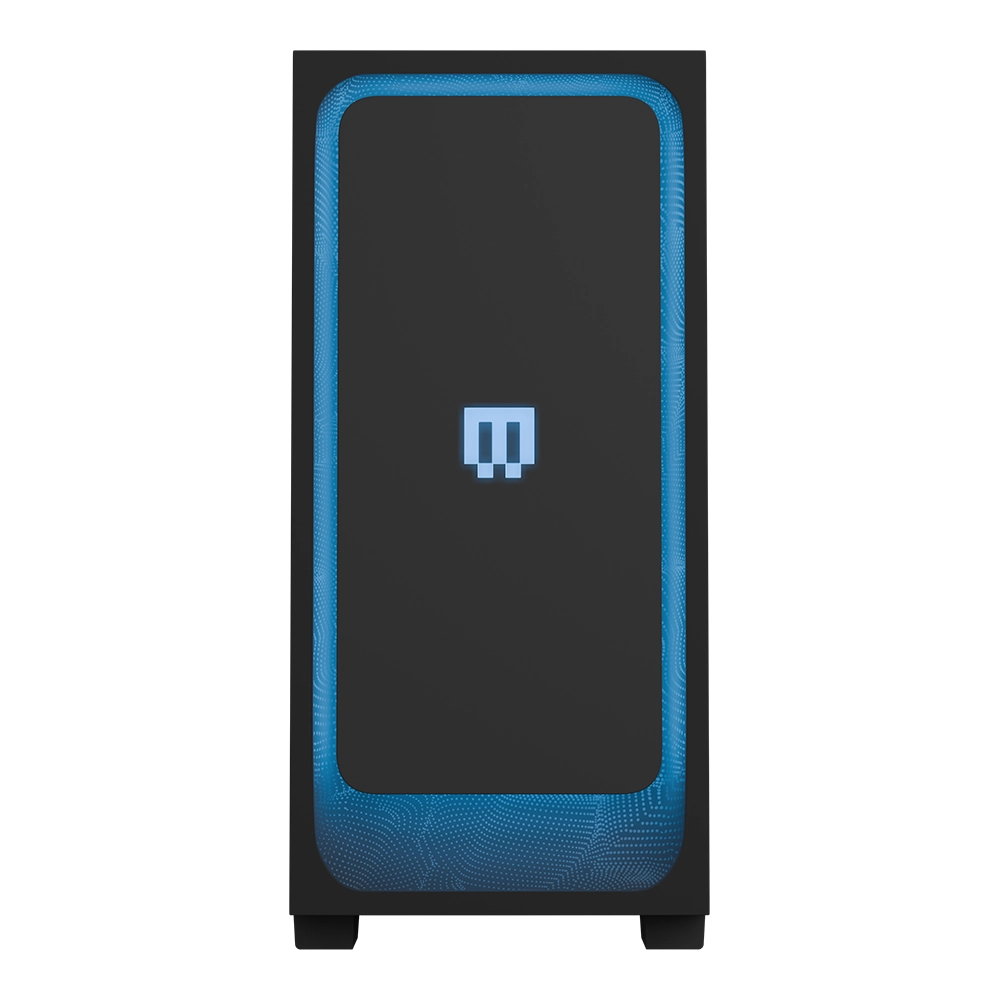 Maingear MG-1 Champion gaming desktop in black with blue trim