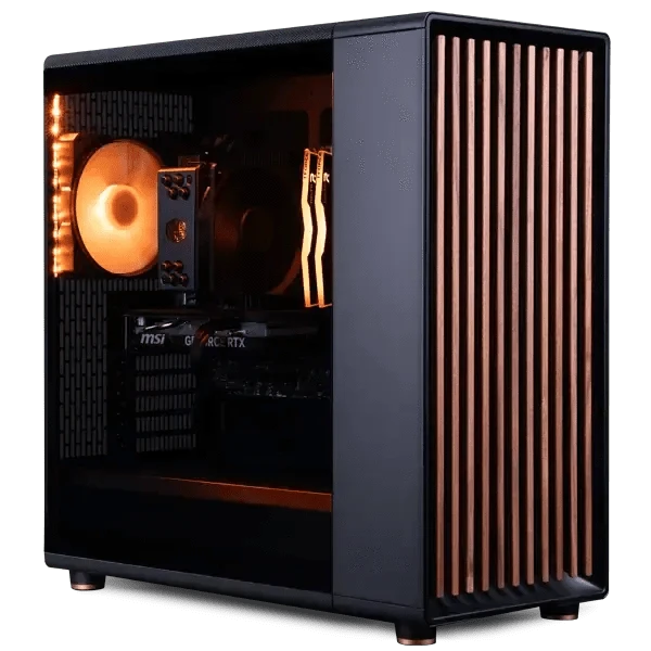 Custom North Intel Edition desktop PC by MAINGEAR with copper-toned front slats and side window
