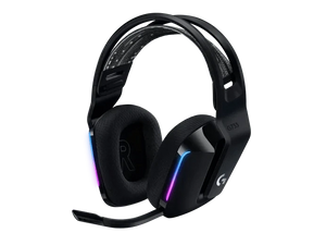 Logitech G733 LIGHTSPEED wireless gaming headset, black over-ear design with RGB lighting